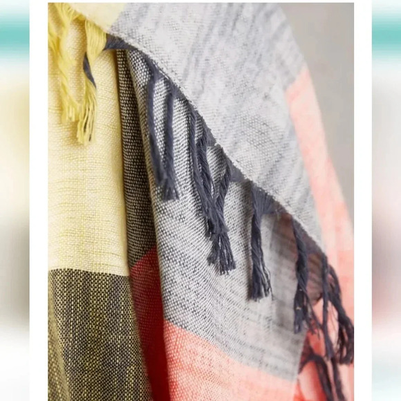 NWT Anthropologie Brushed Colorblock Throw Blanket -60 x 70" - Picture 3 of 7